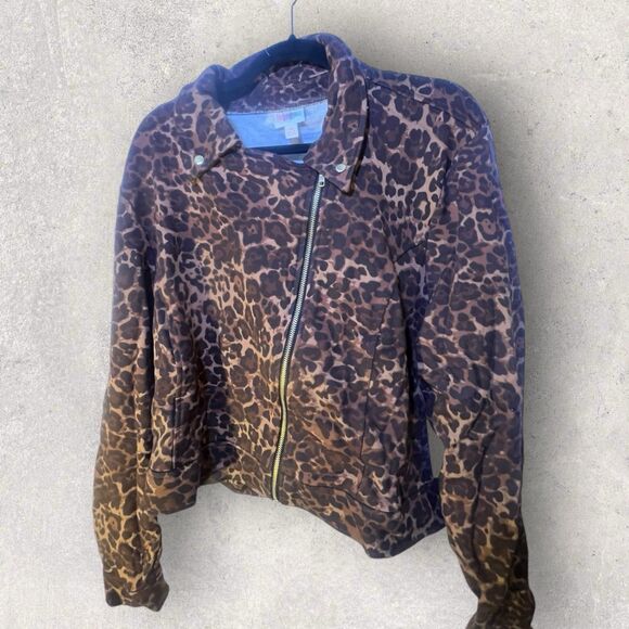LuLaRoe Jackets & Blazers - LuLaRoe 3XL Leopard Animal Print Presley Moto Jacket NWT, HTF Unicorn